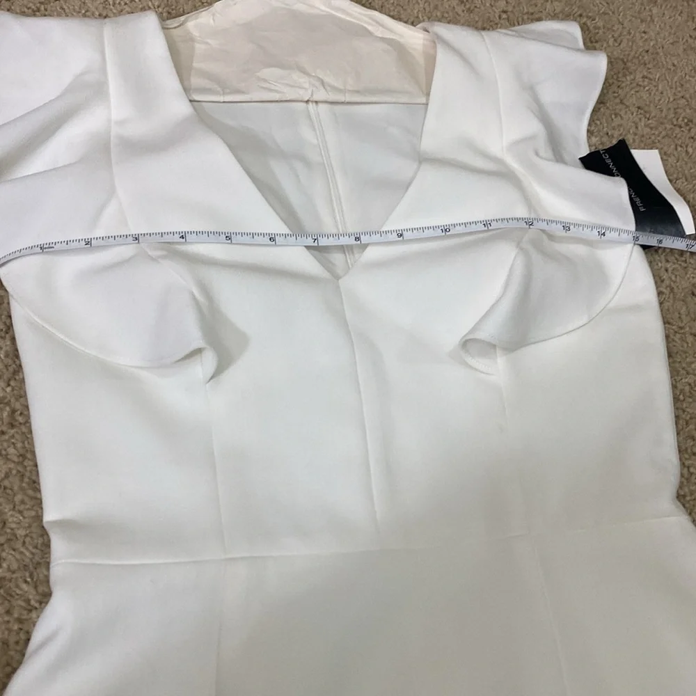 French Connection NWT white ruffle mini cocktail dress size 2 - Picture 6 of 9